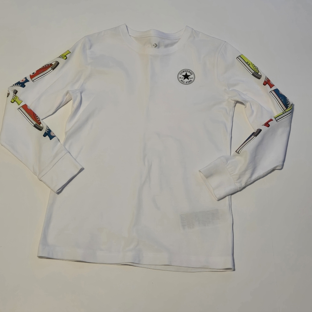 Converse/Chuck Taylor/White Graphic Long Sleeve Shirt/Size M‎